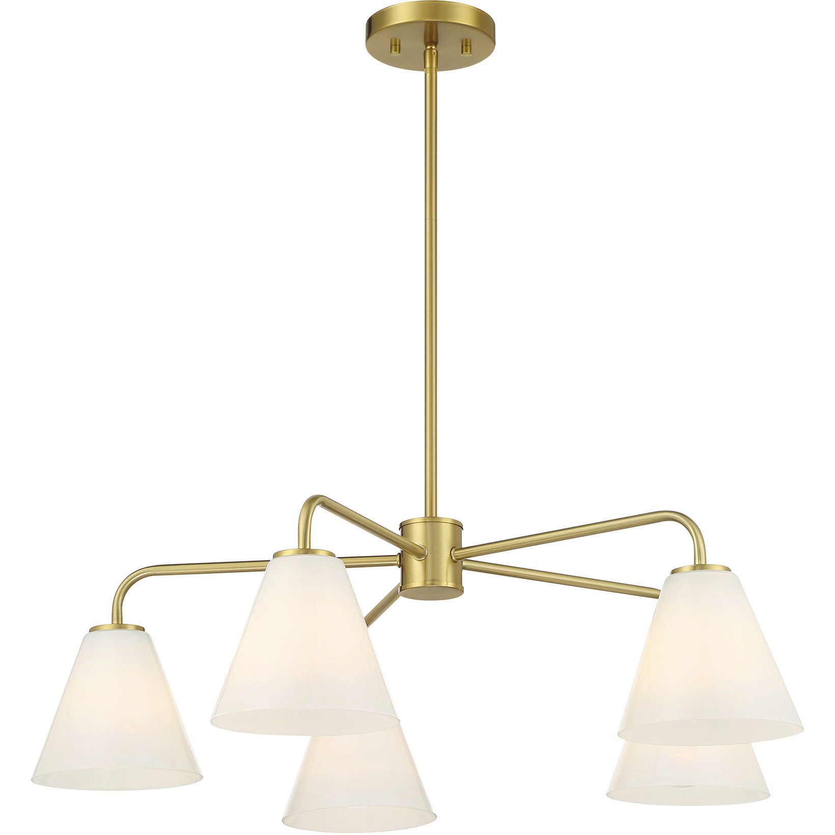 Blair 5 Light 30 inch Warm Brass Chandelier Ceiling Light